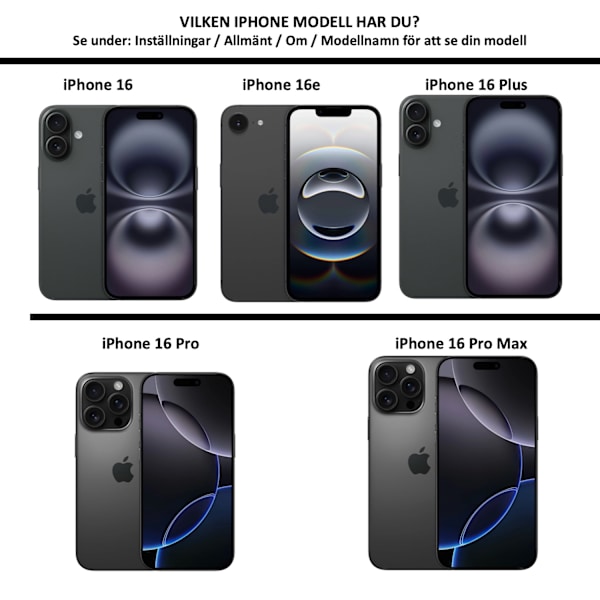 iPhone 16e Pung Etui, Sort - Sort iPhone 16e SVART