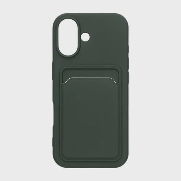 Silikone telefoncover med SIM-kortplads til iPhone 17 - Armygrøn