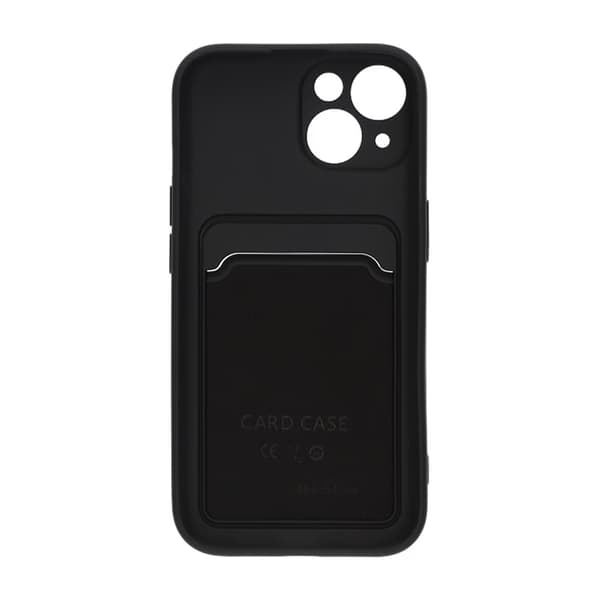 iPhone 15 silikonfodral med SIM-kortplats - Svart