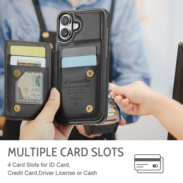 iPhone 17 cover med SIM-kortplads og RFID-beskyttelse, rød. Röd