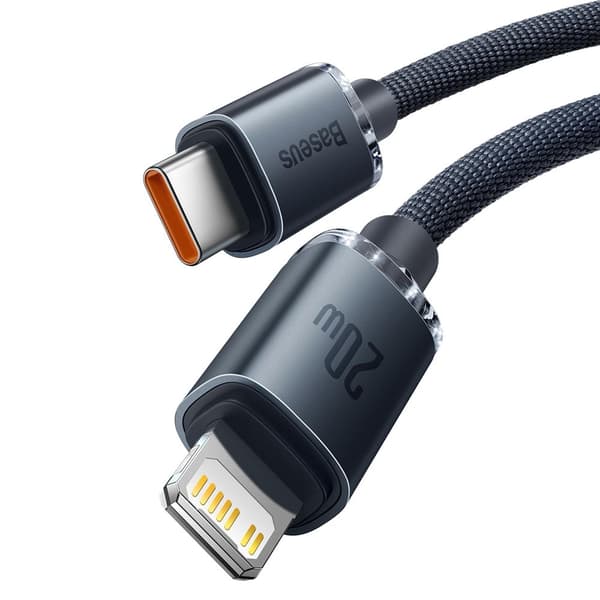 Baseus Crystal Shiny USB-C till Lightning Datakabel 1.2m 20W Svart