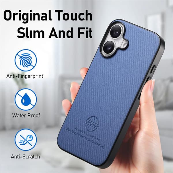 iPhone 17 Telefoncover - Twill og Læder Grå Grå