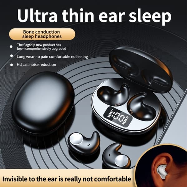 In-ear til at sove med Sovehovedtelefoner Bluetooth-hovedtelefoner - Sort Sort
