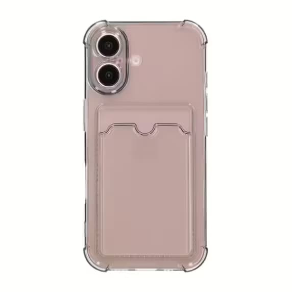 iPhone 16 Telefoncover med Stødsikkert Design og Kortplads - Sort