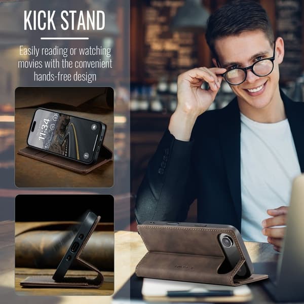 CASEME 013 iPhone Air Plånboksfodral Konstläder - Kaffe