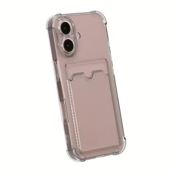 iPhone 16 Telefoncover med Stødsikkert Design og Kortplads - Sort