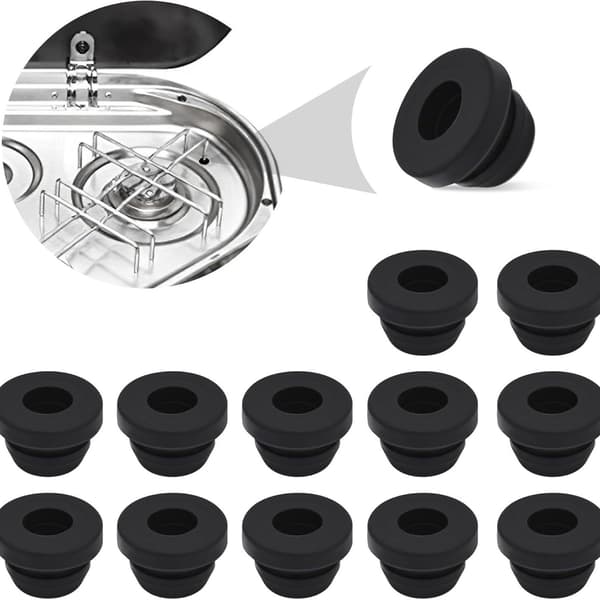 12 stk. gummiendestykker rustfrie beskyttere for Dometic campingovner 5 mm—dt