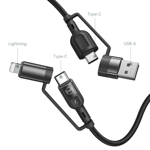 McDodo CA-8070 Multifunktionelt 4-i-1 Datakabel, PD, 60W, 3A, 1,2 meter