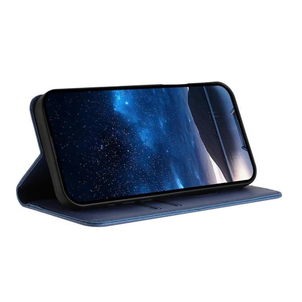 iPhone 17 mobilskal, lädermaterial, stark magnetlås, matt yta, kaffefärg. Kaffefärg