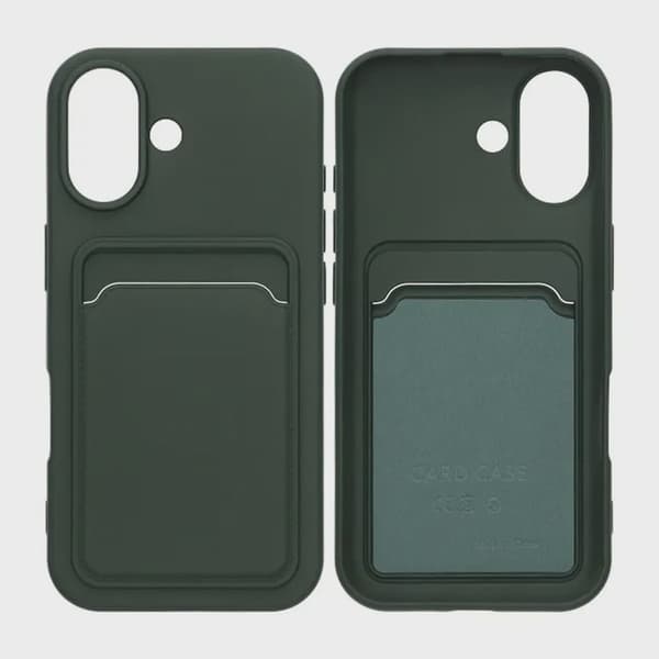 Silikone telefoncover med SIM-kortplads til iPhone 17 - Armygrøn