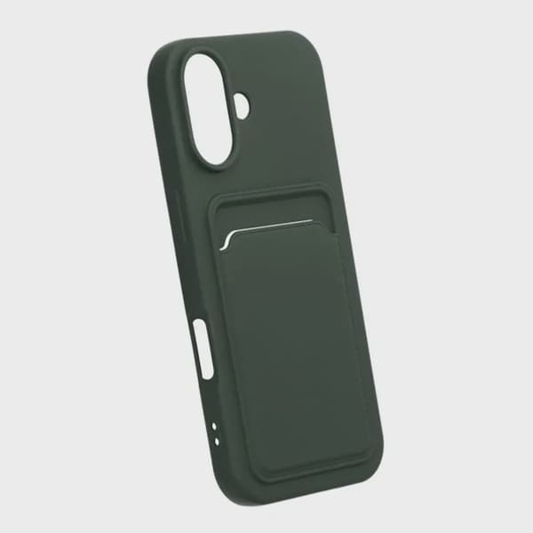Silikone telefoncover med SIM-kortplads til iPhone 17 - Armygrøn