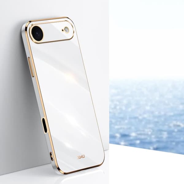 iPhone 17 Air Deksel 6D Galvanisert TPU med rette kanter Himmelblå Himmelsk blå
