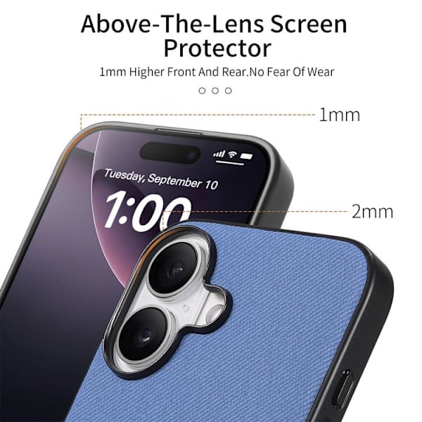 iPhone 17 -puhelinkotelo - Twill ja nahka harmaa Grå