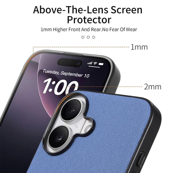 iPhone 17 Telefoncover - Twill og Læder Grå Grå