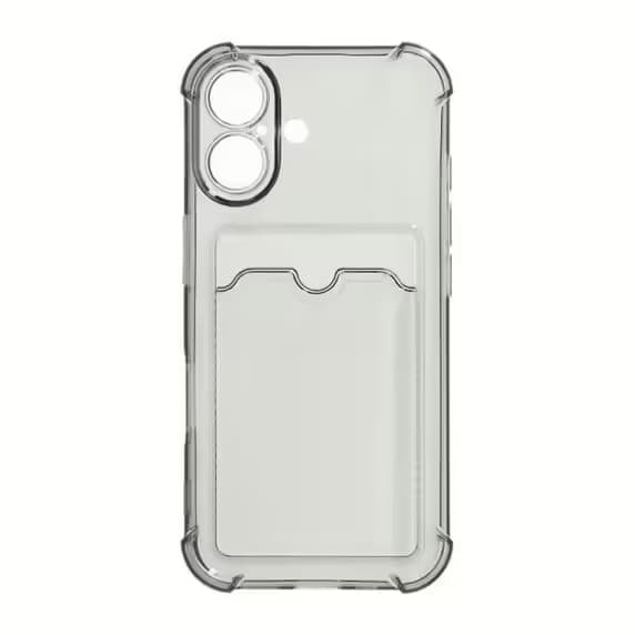 iPhone 16 Telefoncover med Stødsikkert Design og Kortplads - Sort