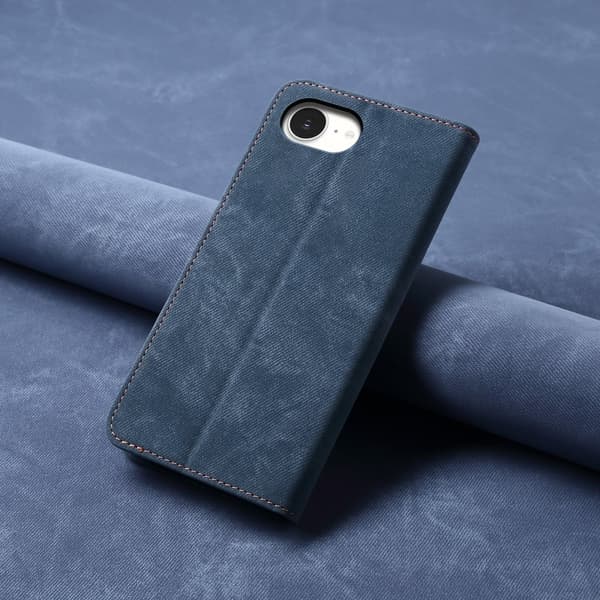 SKALO iPhone 16e Plånboksfodral i Denim - Blå