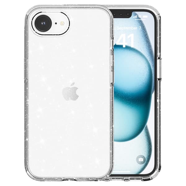 Transparent Glitterfodral för iPhone 16e