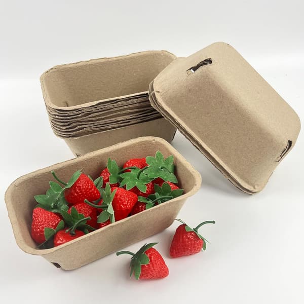 50-pack pulp berry basket for fruit picking, molded basket for berries