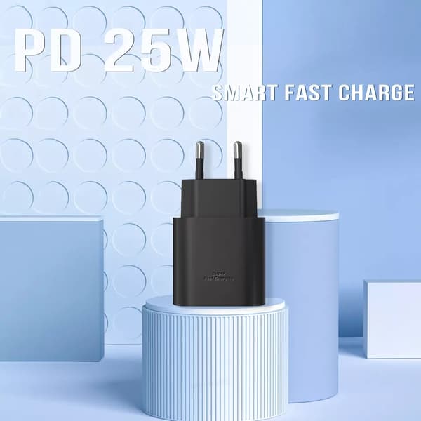 Samsung Oplader Hurtig Oplader - Adapter + Kabel 25W USB-C 2m Sort