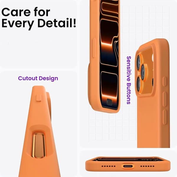 Silikondeksel - BOOLING - til iPhone 17 Pro Max - Ultratynt mykt matt oransje