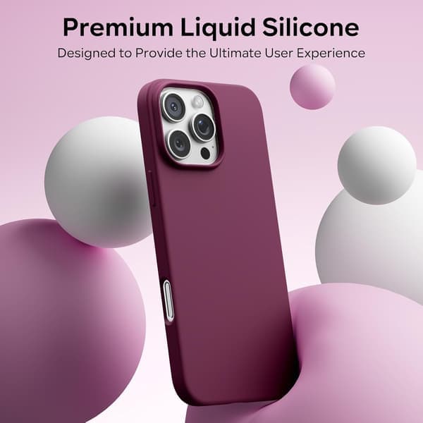 Flytende silikonbeskyttelsesdeksel til iPhone 17 Pro, støtsikkert mykt deksel, allsidig beskyttelse (lysegrå) Light grey