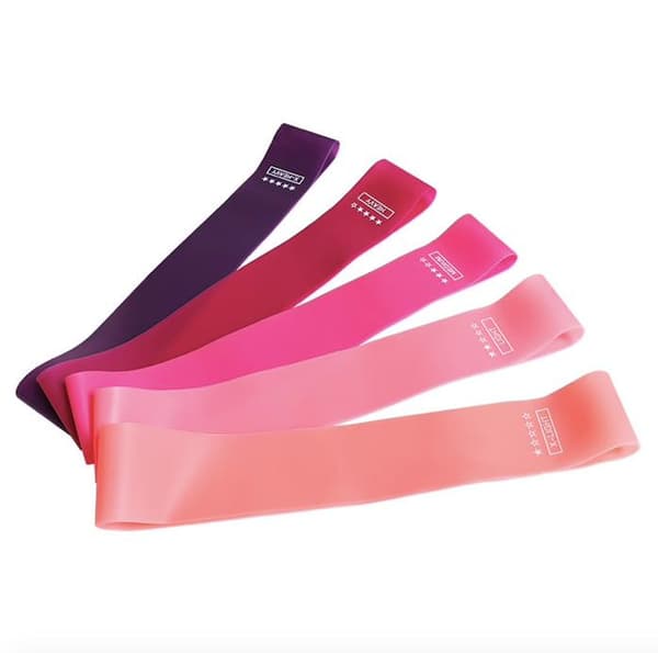 5-pack Training Bands, Resistance Bands, yoga, rehab Pink one size
