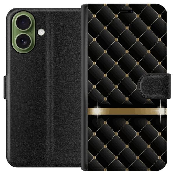 Pung-stil telefoncover til Apple iPhone 17, luksuriøs sort.