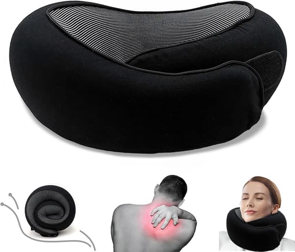 Resenackkudde U-formad minnesbomull Nackkuddar Massage Nackkudde Sovande Flygplanskudde Cervikal Hälsovård blå blå blue