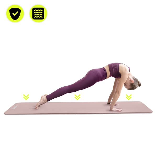 Yogamatta NBR 1,5 cm 183x61 cm med rem – HyperMotion smutsrosa