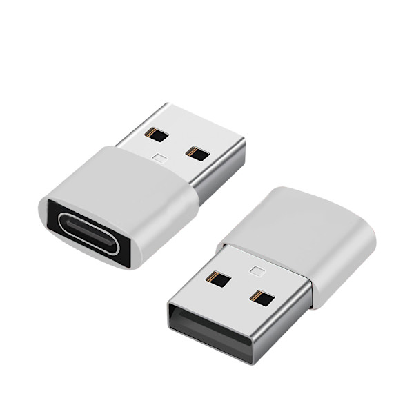 2-pak USB-C til USB-adapter til dataoverførsel og opladning Sort Sort