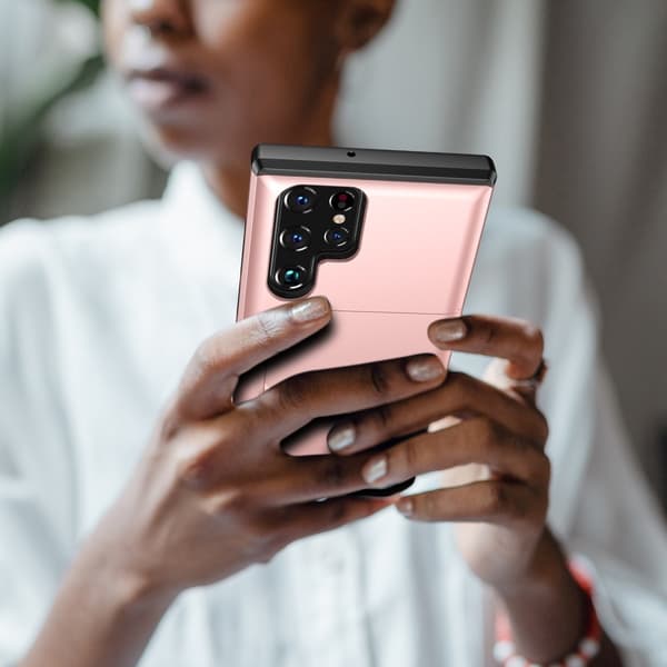 Armor kortholder til Samsung S25 Ultra - Rosegull