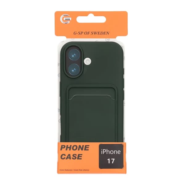 Silikone telefoncover med SIM-kortplads til iPhone 17 - Armygrøn