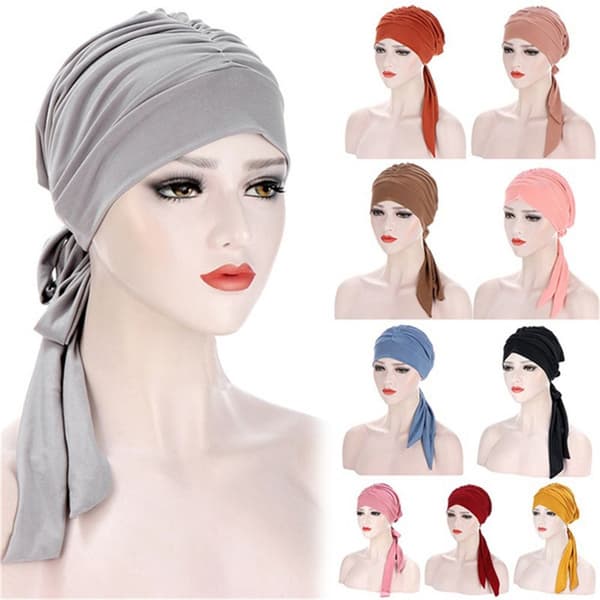 Dame Turban Hårtab Hat gul yellow