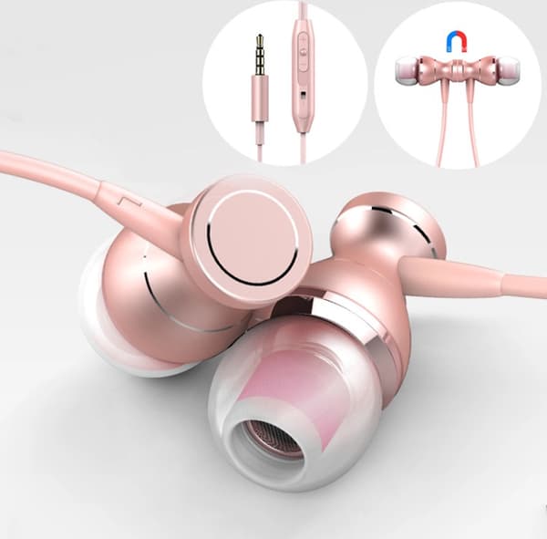 TOMKAS In-ear magnetisk øretelefon med mikrofon In-line kontroll sølv Silver