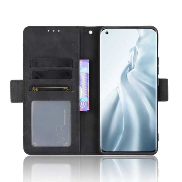 Xiaomi Mi 11 Pung Etui PU Læder 6-RUM Winston V3 Sort