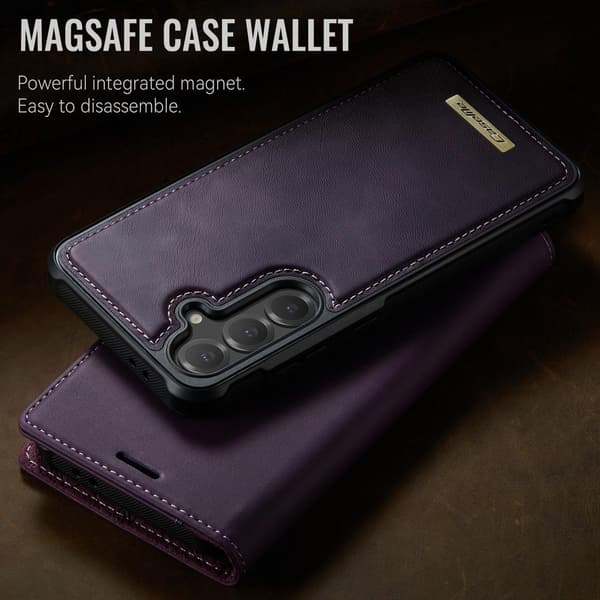 (For iPhone 16E) Caseme 2-i-1 Avtakbart Magnetisk Lommebokdeksel med RFID-beskyttelse og Justerbart Stativ, Rød r?d