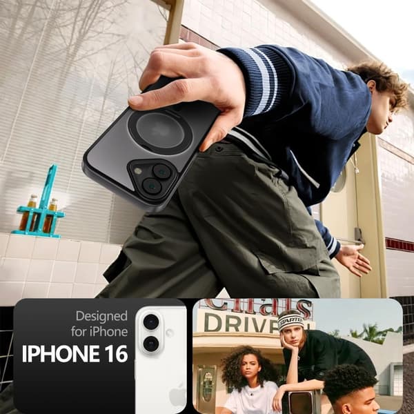 Tech-Protect iPhone 16 Skyddsfodral MagSafe MagRing Matt Svart
