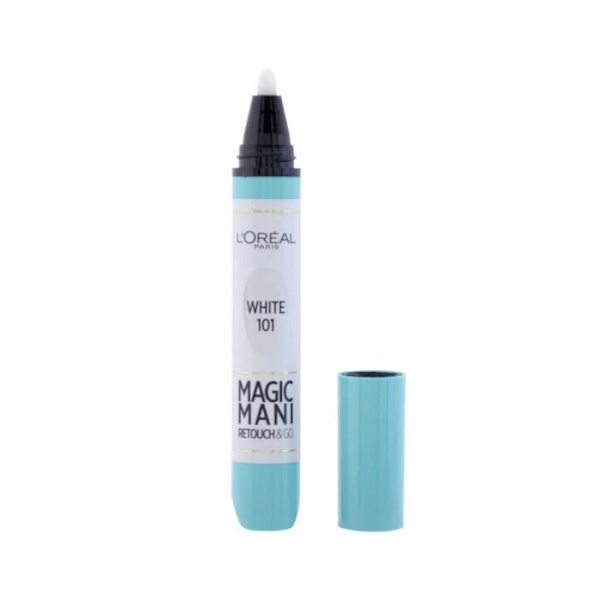 Neglelak - l'Oréal - Magic Mani - Skrå spids - Hurtig tørring - Perfekt dækning Vit