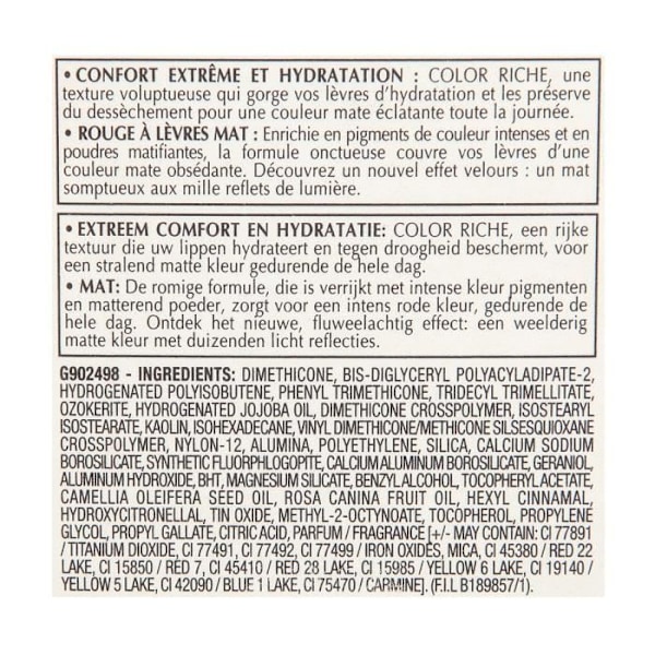 L'OREAL PARIS Läppstift Rich matt färg 346 röd perfecto röd
