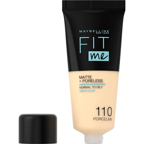 Foundation - Maybelline - Fit Me 110 Porcelæn - 30ml - Mattgørende - Normal og fedtet hud 110 PORCELÆN