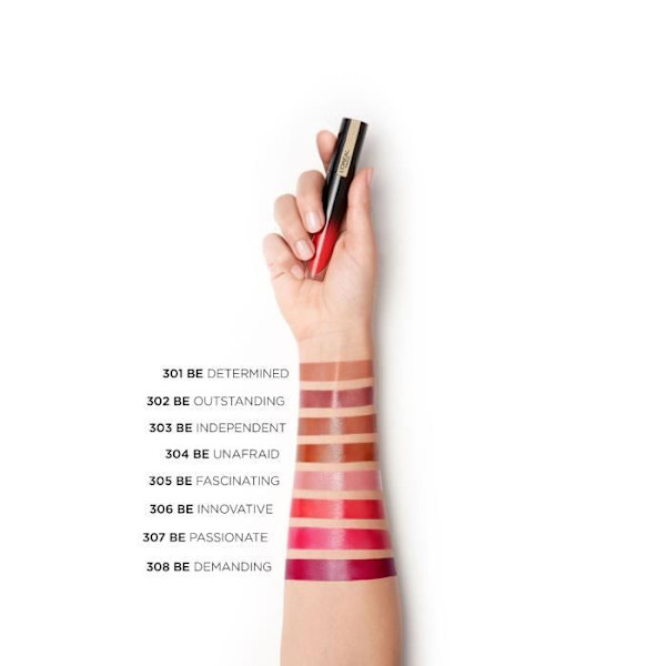 L'Oréal Paris - Lakattu nestemäinen huuliväri - Brilliant Signature - Sävy: Be Independent (303) - 6,4 ml Röd