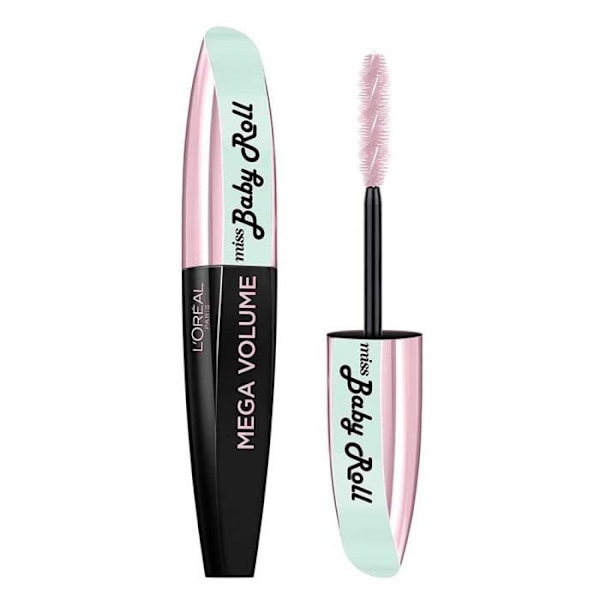 Mascara - L'Oréal - Mega Volume Miss Baby Roll - Noir - 9.1ml - Böjda fransar vid första appliceringen Svart