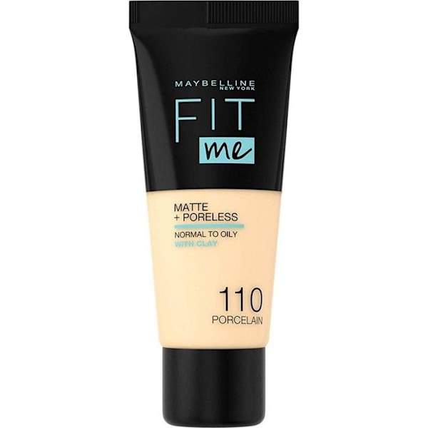 Foundation - Maybelline - Fit Me 110 Porcelæn - 30ml - Mattgørende - Normal og fedtet hud 110 PORCELÆN