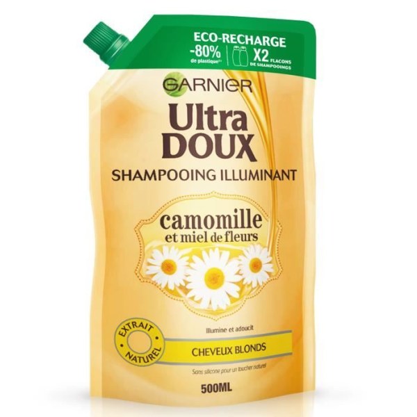 GARNIER Ultra Doux Illuminating Blonde Hair Shampoo Eco-Refill 500 ml