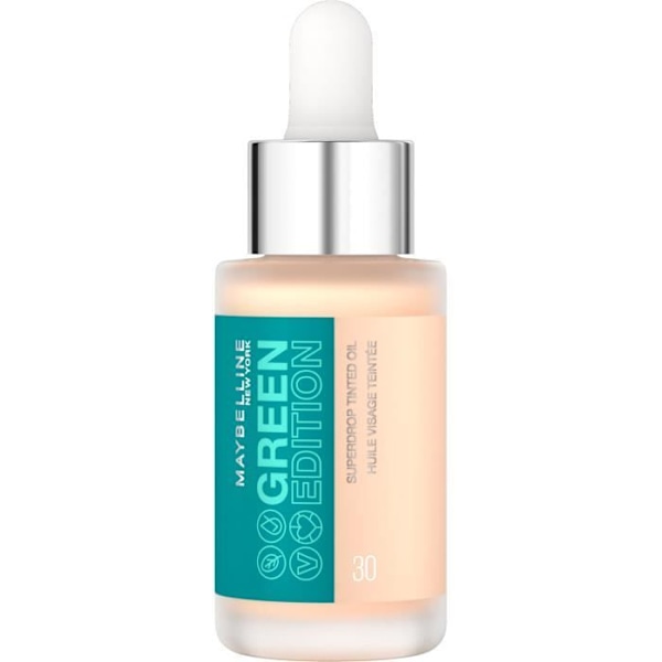 Ansigt olie med farve - MAYBELLINE NEW YORK - Green Edition Superdrop - 30ml - 84% naturlig oprindelse - Beige Tonet