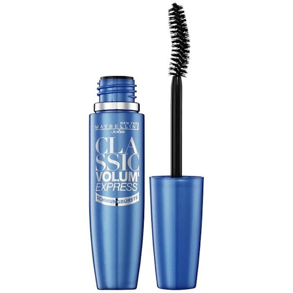 Maybelline New York Classic Volum' Express Black Mascara lisää ja lisää volyymia Inertia Brushilla ja Pro-Keratin Blackilla 1 x 10 ml Svart