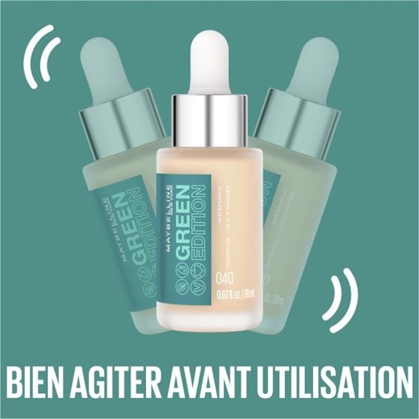 Ansigt olie med farve - MAYBELLINE NEW YORK - Green Edition Superdrop - 30ml - 84% naturlig oprindelse - Beige Tonet