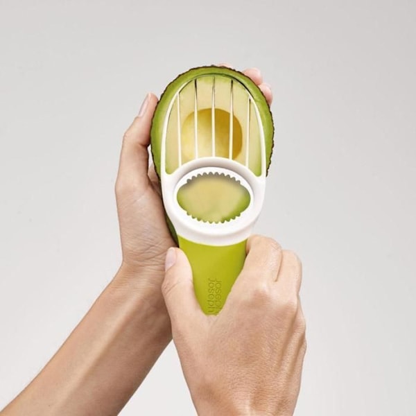 Køkkenredskab - Joseph Joseph - 3 i 1 Avocado - Foldbart blad - Inox stenfjerner - Ergonomisk håndtag Grøn