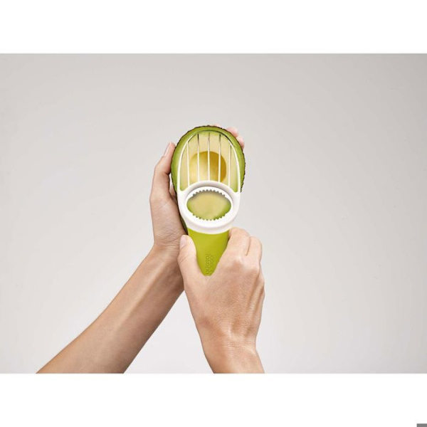 Køkkenredskab - Joseph Joseph - 3 i 1 Avocado - Foldbart blad - Inox stenfjerner - Ergonomisk håndtag Grøn