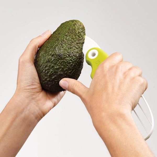 Køkkenredskab - Joseph Joseph - 3 i 1 Avocado - Foldbart blad - Inox stenfjerner - Ergonomisk håndtag Grøn